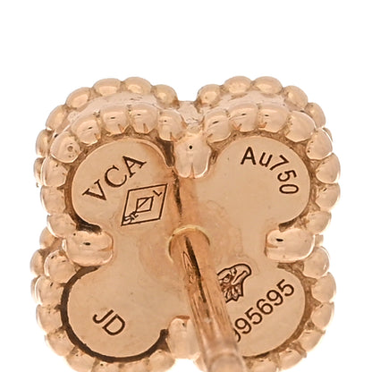 Van Cleef & Arpels 18K Rose Gold Carnelian Sweet Alhambra Earrings 4 of 5