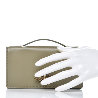 Christian Dior Calfskin Bee Pouch Grey Green 2 of 6
