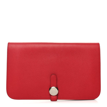 Hermes Evercolor Dogon Duo Wallet Rouge De Coeur 1 of 12