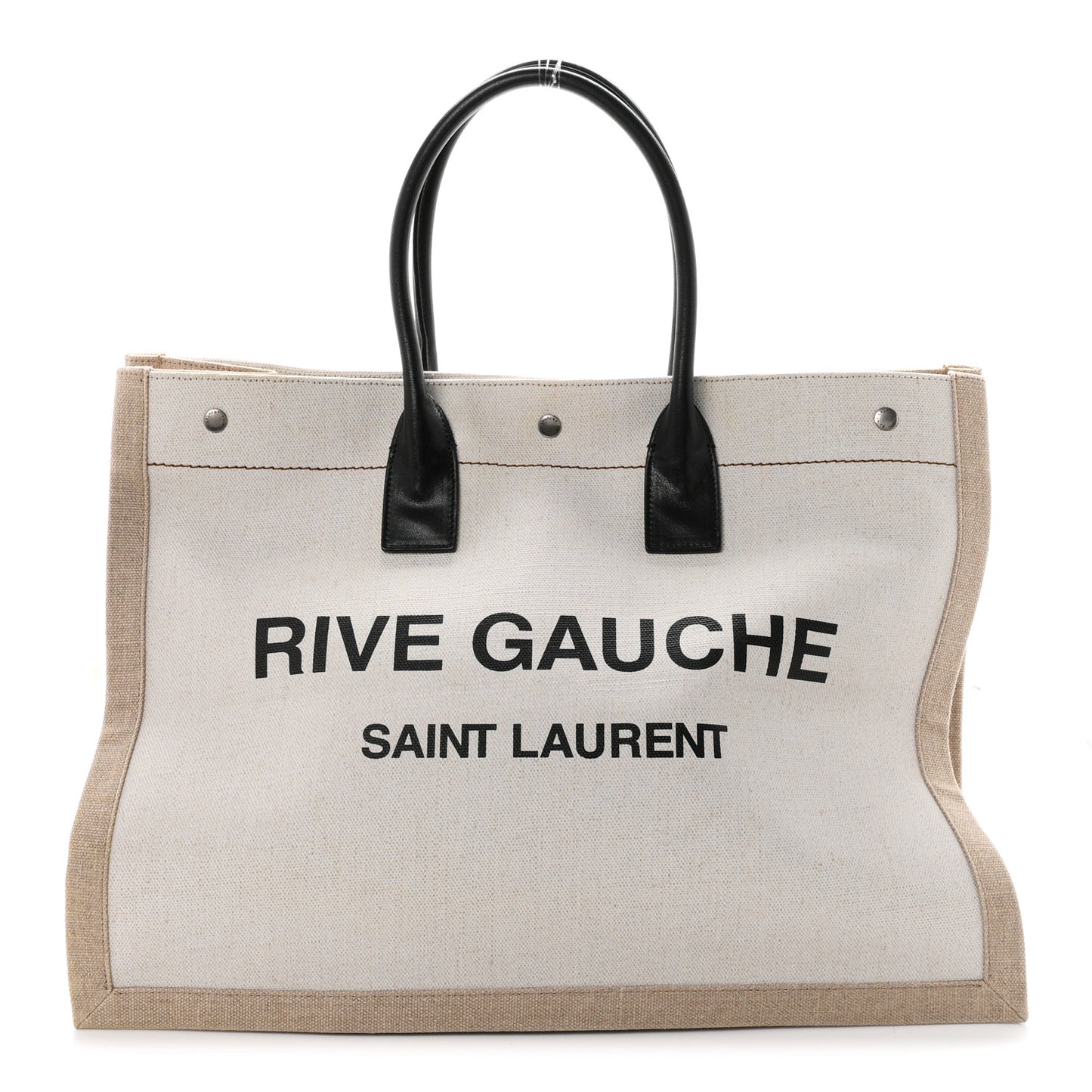 Linen Calfskin Rive Gauche Tote Optic White