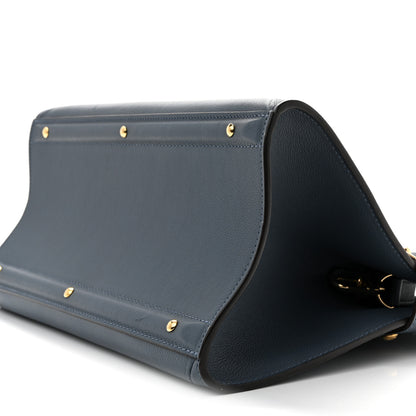 Louis Vuitton Grained Calfskin Steamer MM Blue 10 of 12