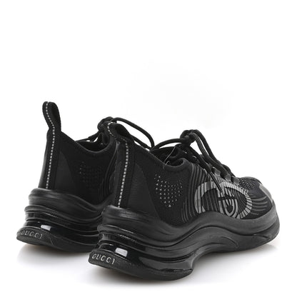 Gucci Technical Knit Fabric Waves Womens Gucci Run Sneakers 35.5 Black 5 of 7