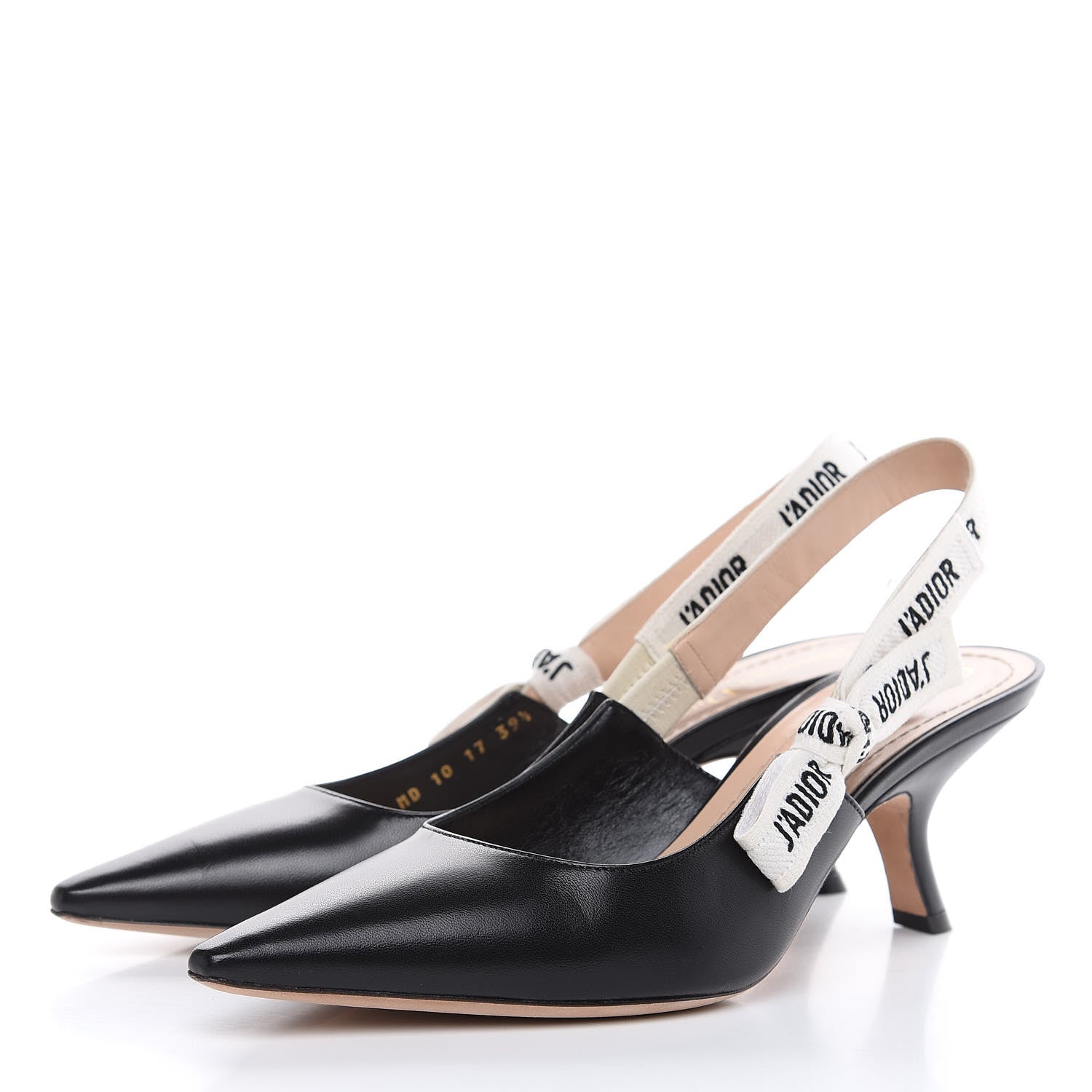 Christian Dior Lambskin Ribbon J'Adior Slingback 65mm Pumps 39.5 Black 3 of 11