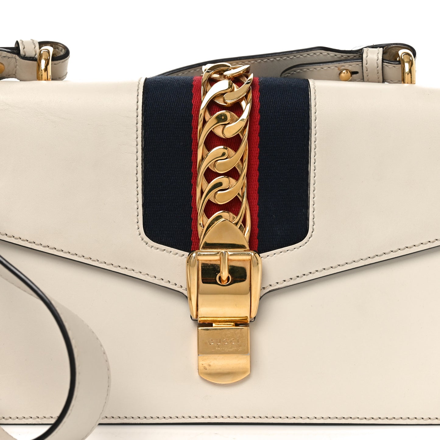 Calfskin Small Sylvie Shoulder Bag Off White