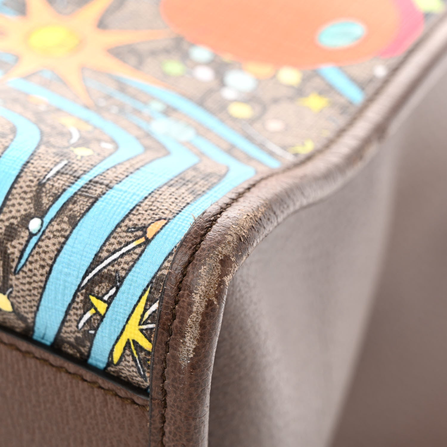 Gucci X DISNEY GG Supreme Monogram Donald Duck Retro Interlocking G Shopping Tote Beige Multicolor New Acero 11 of 11