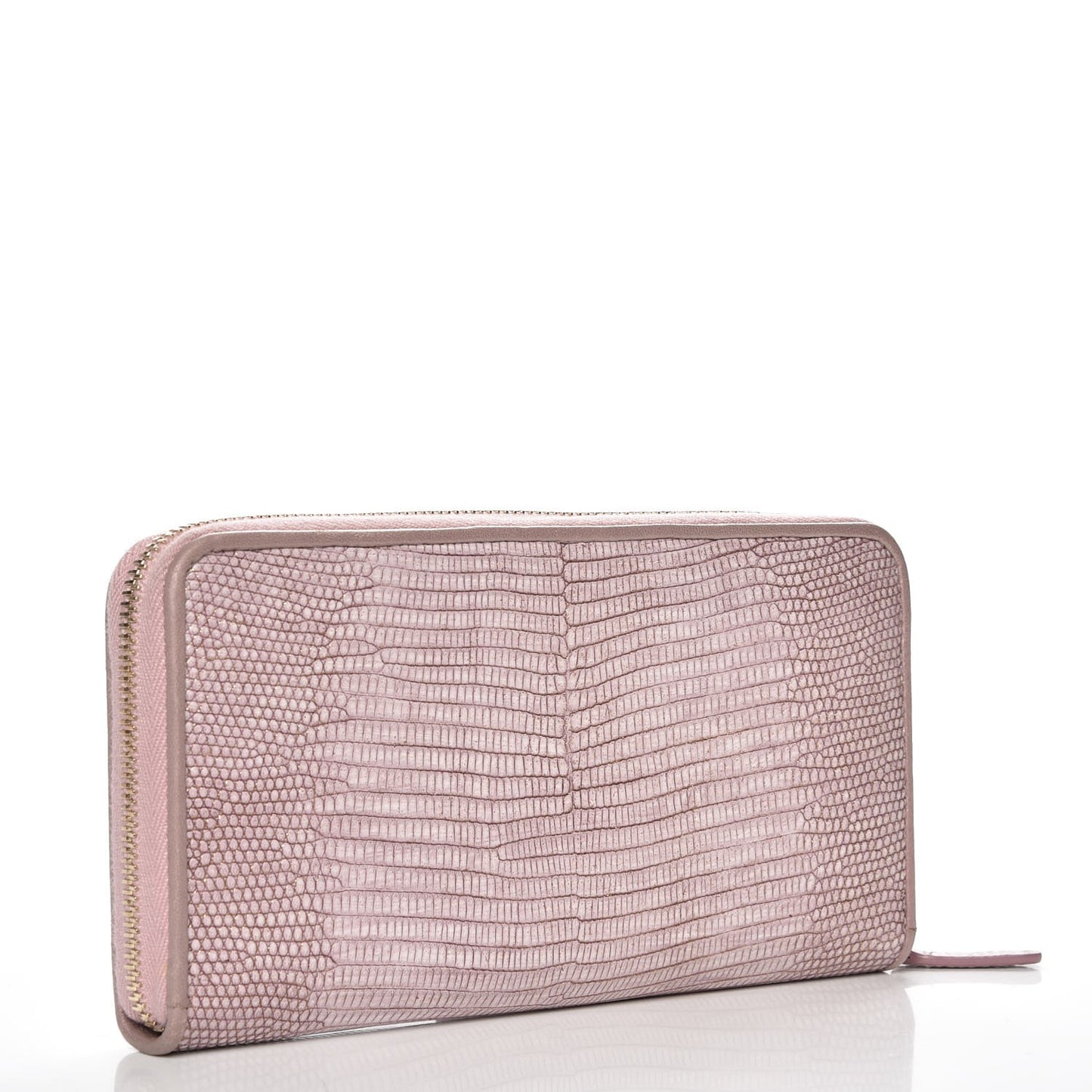 Metallic Lizard Large Gusset Zip Around Wallet Light Purple