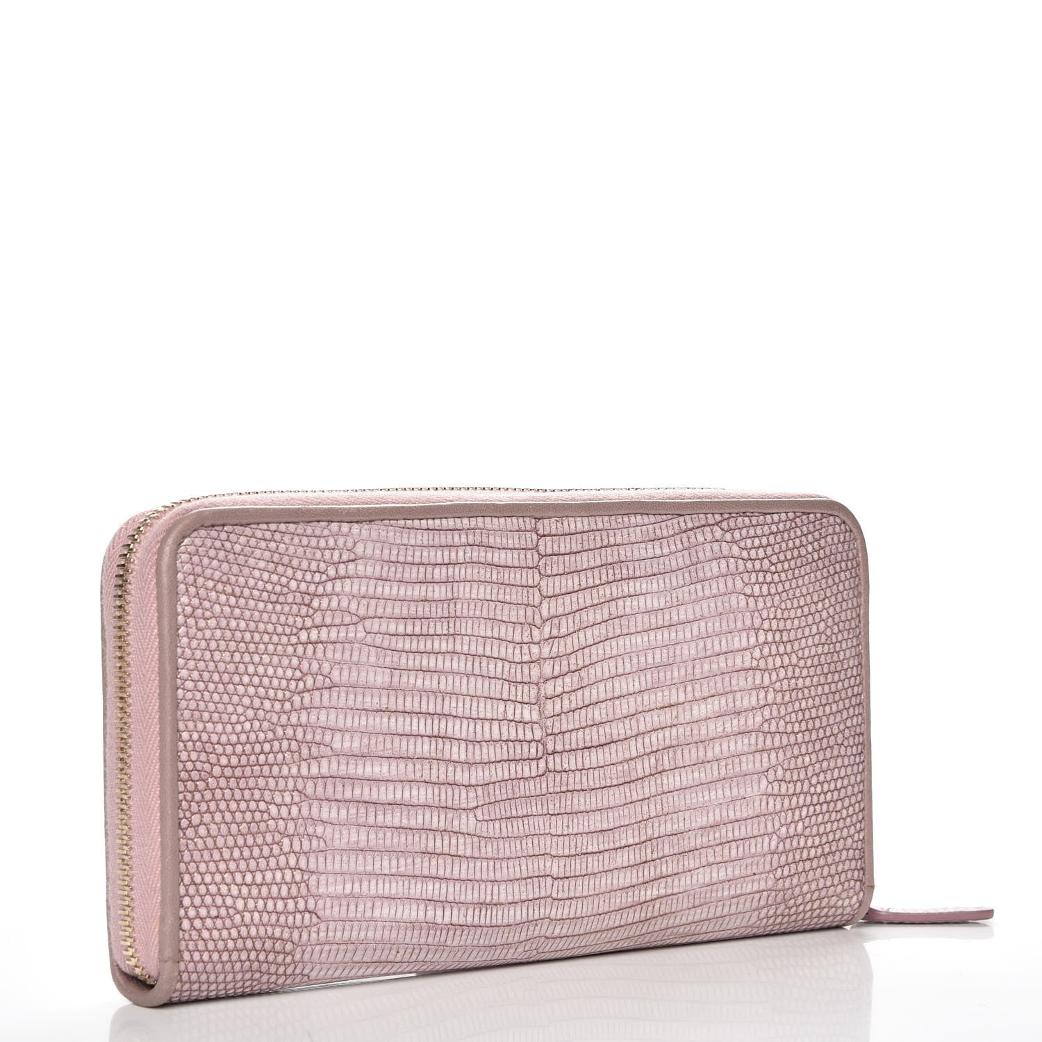 Chanel Metallic Lizard Large Gusset Zip Around Wallet Light Purple 3 of 9