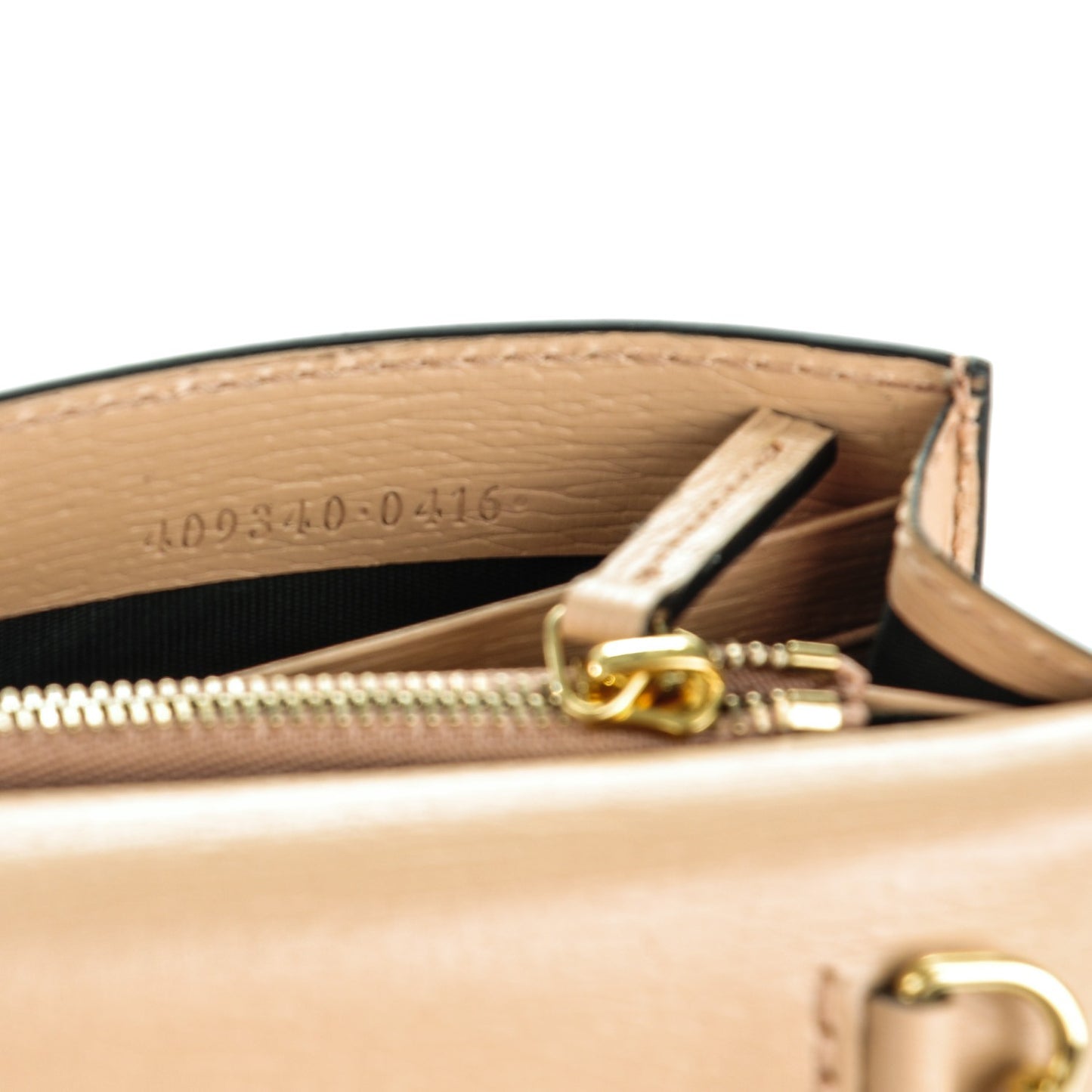 Textured Calfskin Icon Chain Wallet Pink Apricot