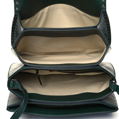 Valentino Garavani Vitello Rockstud Shoulder Flap Bag Green 7 of 11