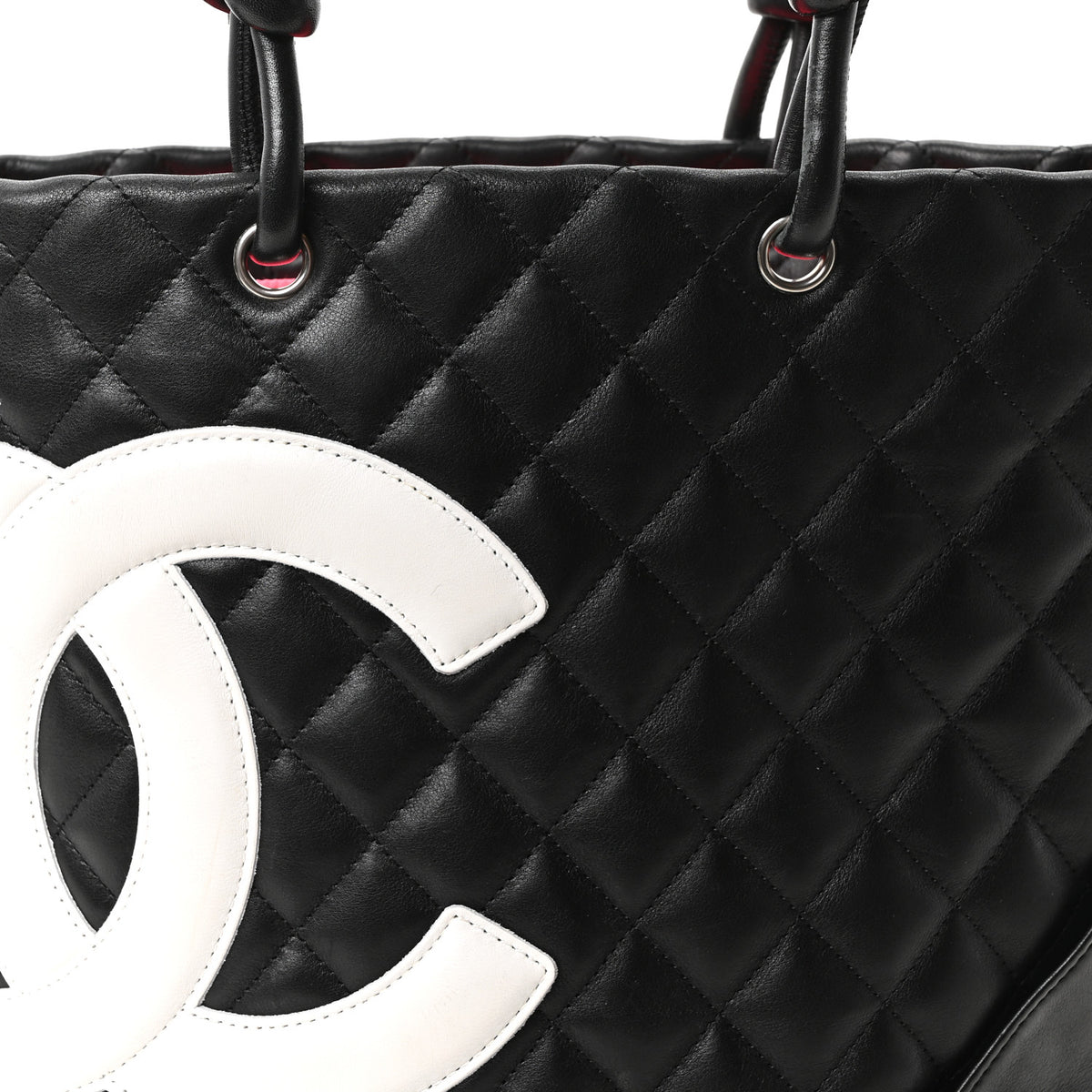 Chanel Calfskin Quilted Medium Cambon Tote Black White 8 of 10
