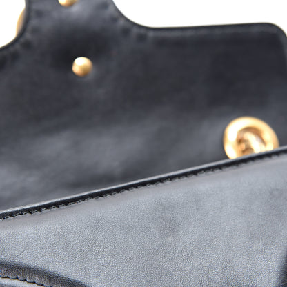 Gucci Calfskin Matelasse Mini GG Marmont Shoulder Bag Black 9 of 12