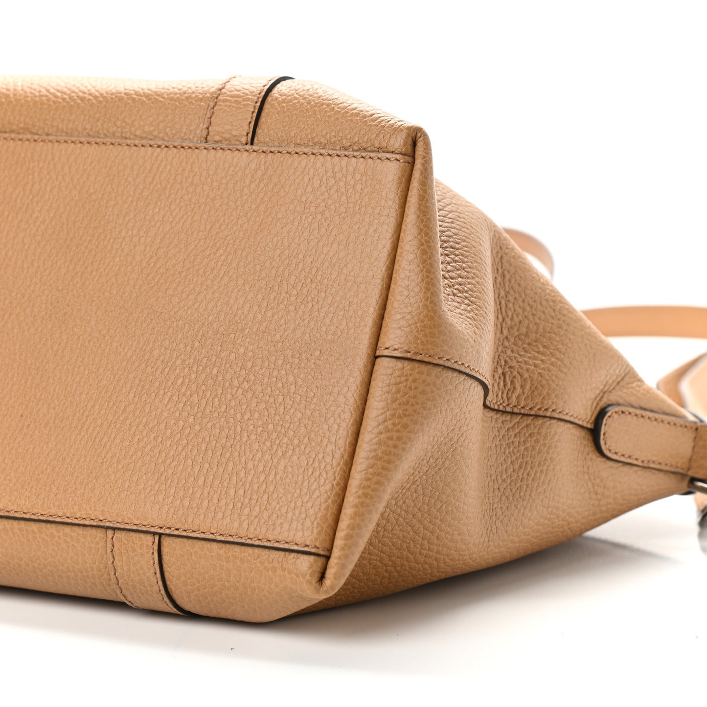 Pebbled Calfskin Medium GG Convertible Dome Satchel Beige