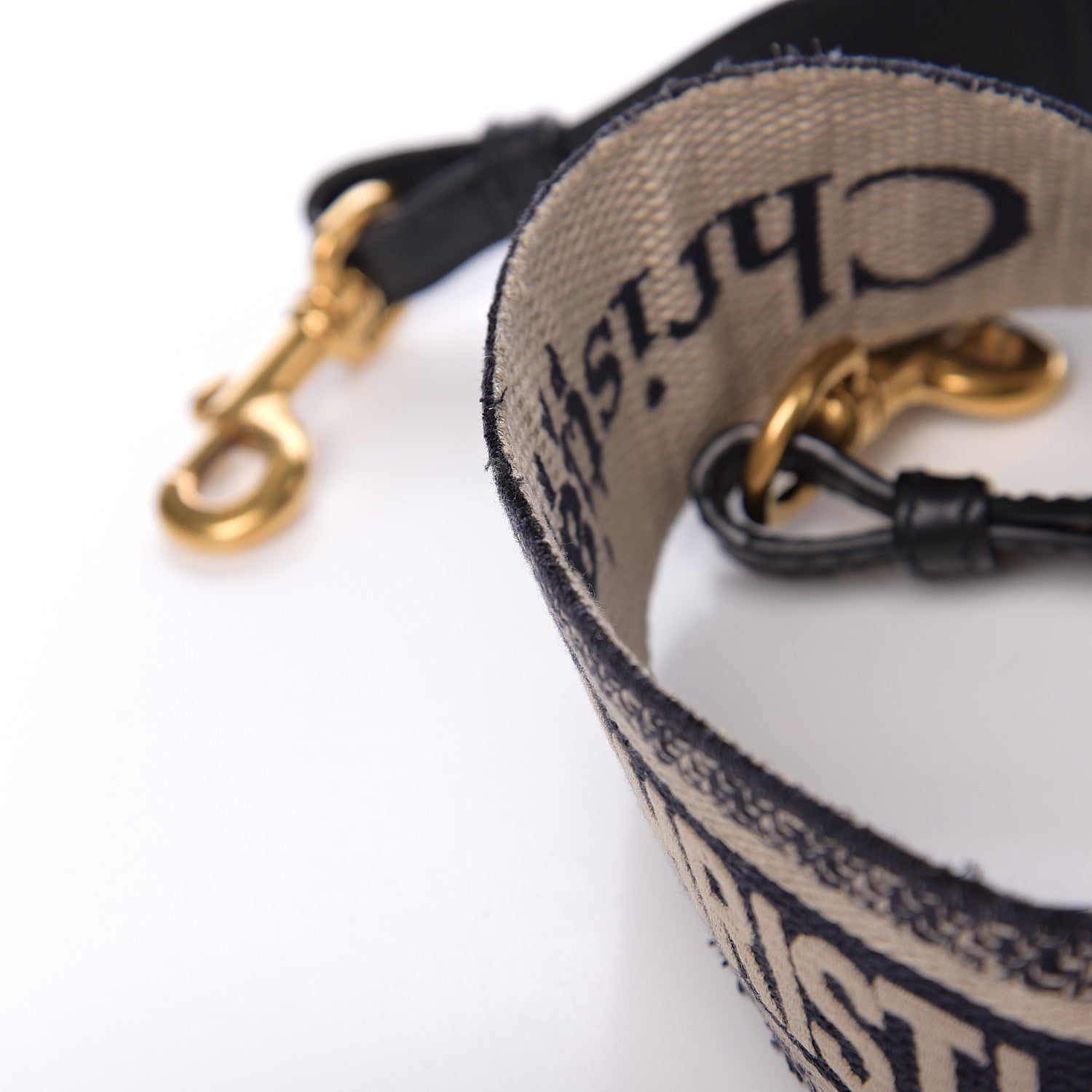 Christian Dior Canvas Embroidered Shoulder Strap Blue 4 of 4