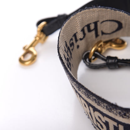 Christian Dior Canvas Embroidered Shoulder Strap Blue 4 of 4