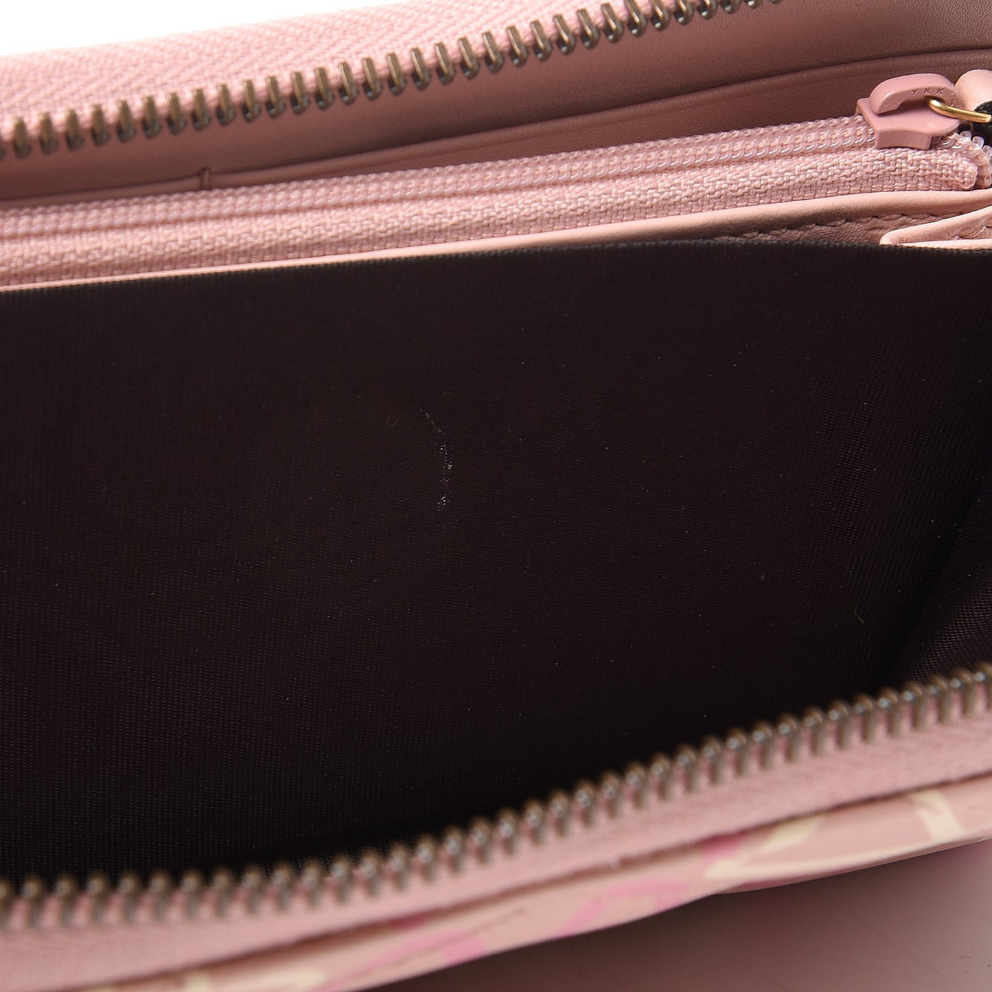 Calfskin Matelasse GucciGhost GG Marmont Zip Around Wallet Perfect Pink Rosa Ivory