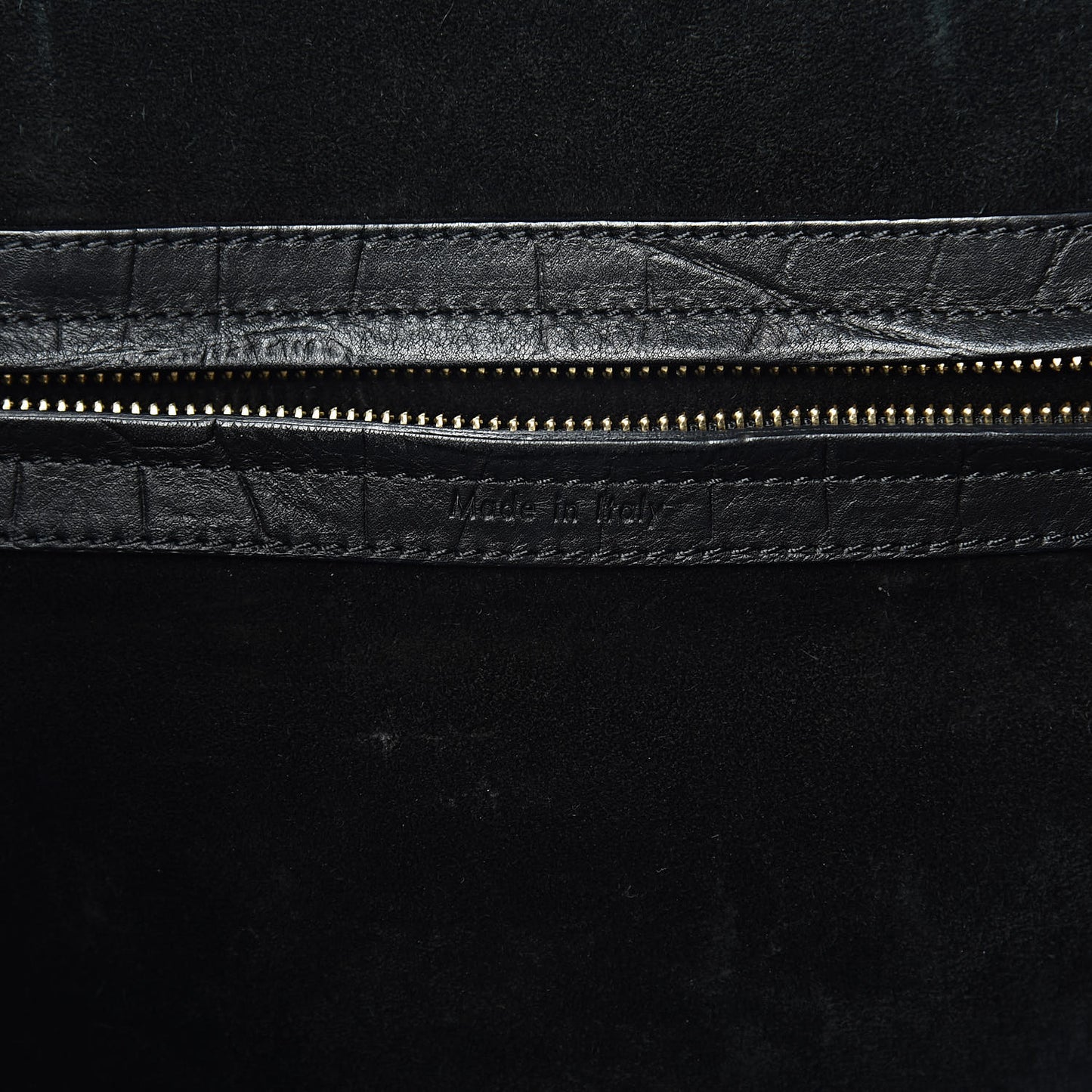 Crocodile Embossed Calfskin Medium Phantom Luggage Black