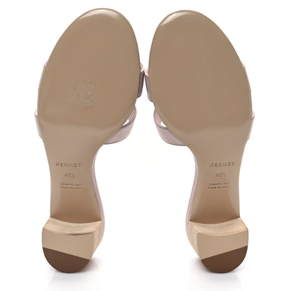 Hermes Epsom Oasis Sandals 40.5 Rose Porcelaine 6 of 9