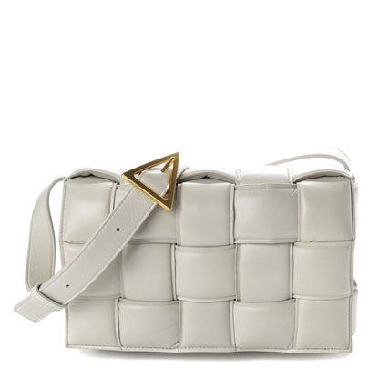 Bottega Veneta Paper Calfskin Maxi Intreccio Padded Cassette Crossbody Bag White 1 of 11