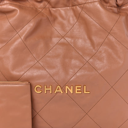 Chanel Shiny Calfskin Quilted Small Chanel 22 Camel 9 of 11