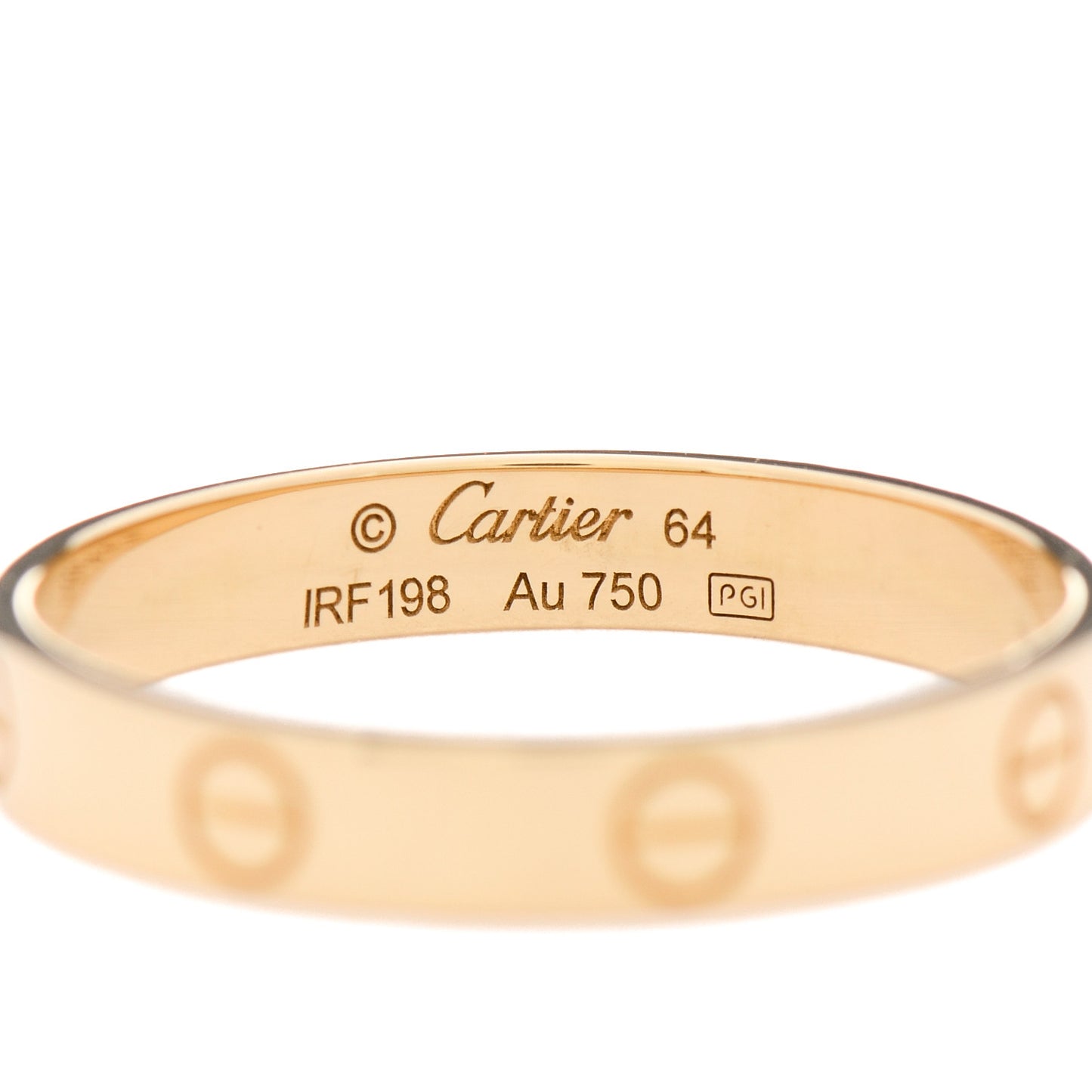 18K Yellow Gold 3.5mm LOVE Wedding Band Ring 64 10.75