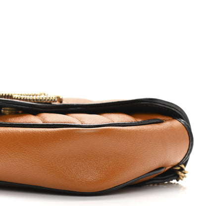 Gucci Vintage Effect Calfskin Matelasse Diagonal Super Mini Torchon GG Marmont Shoulder Bag Cognac 11 of 13