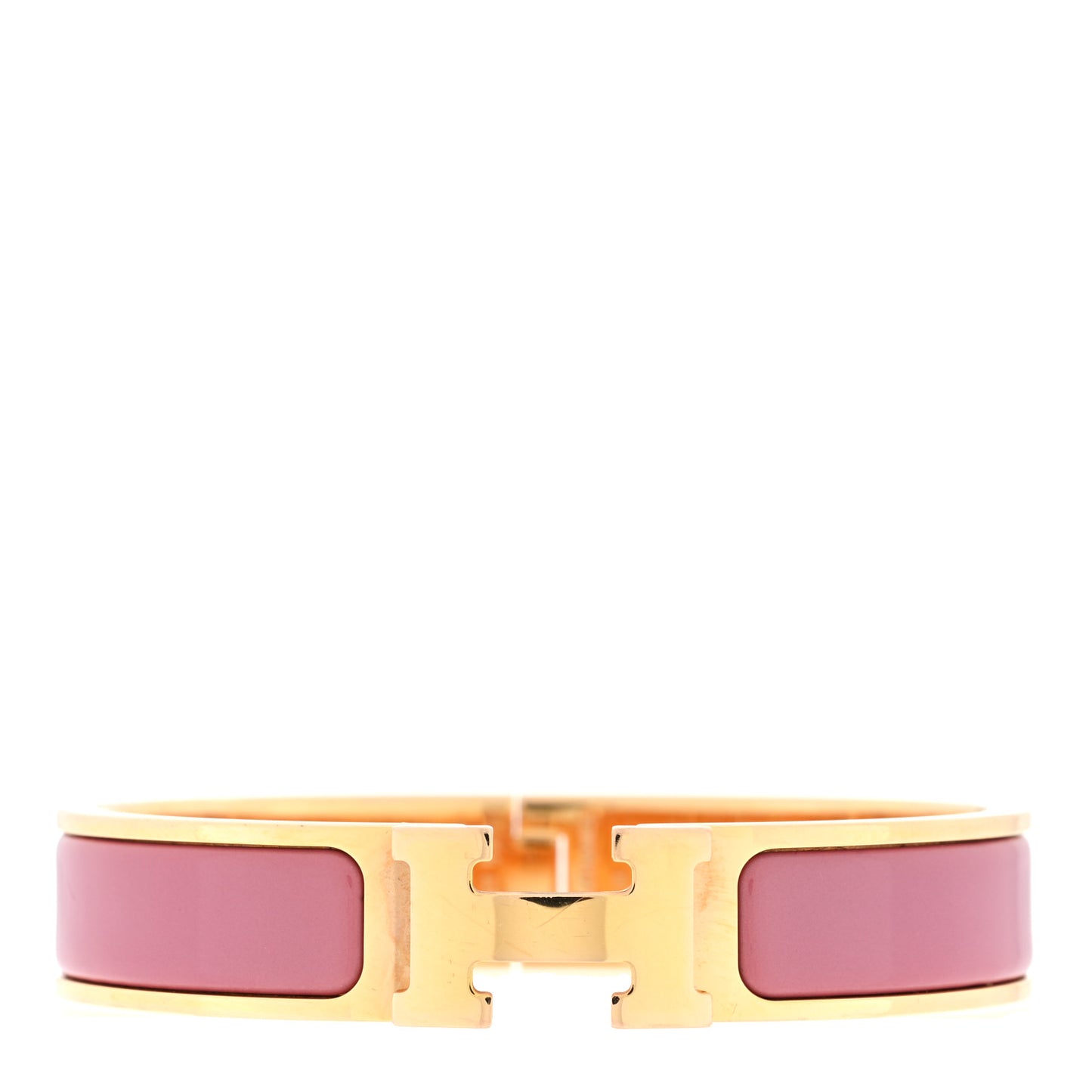 Enamel Narrow Clic Clac H Bracelet PM Rose Velours