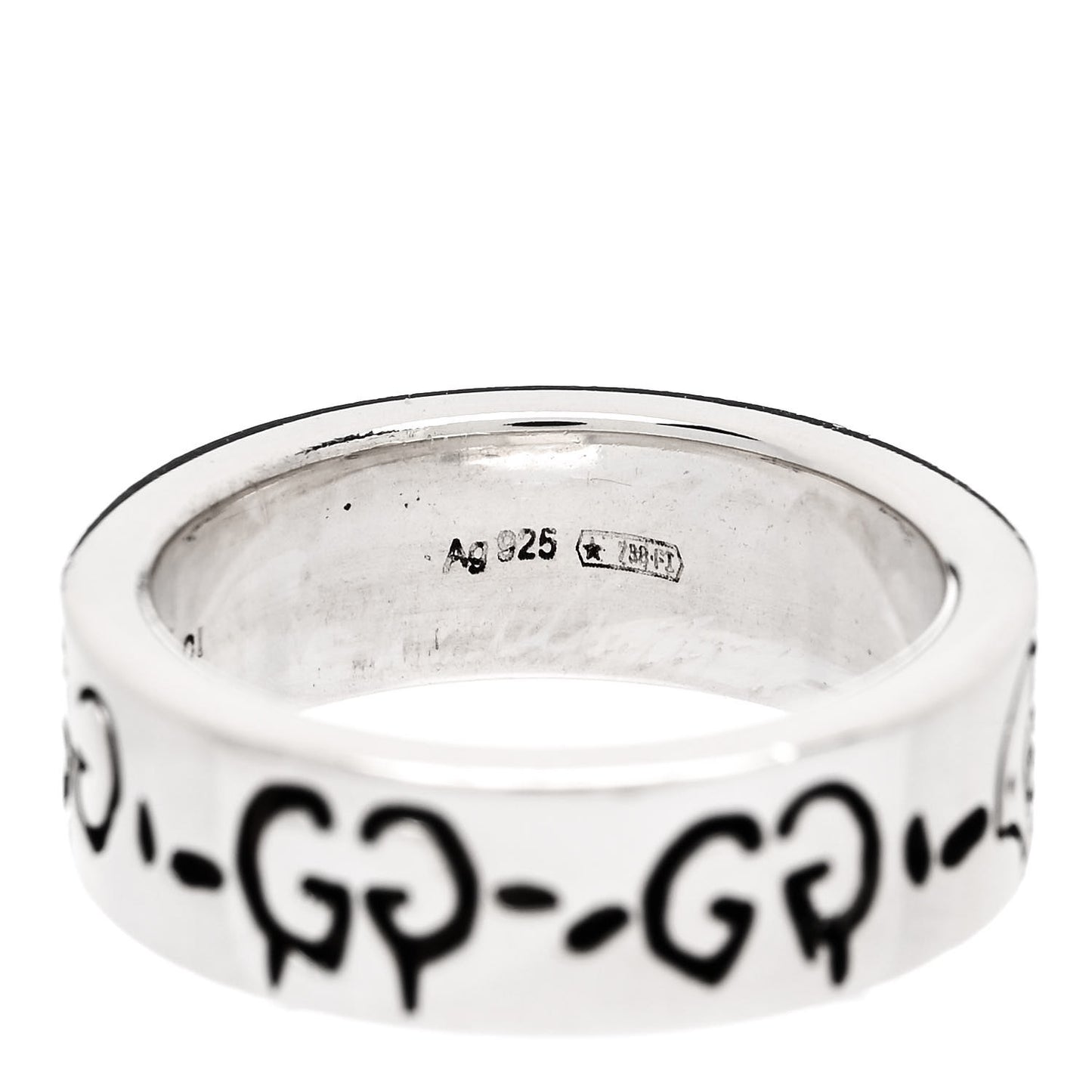 Sterling Silver Narrow GucciGhost Hamlet Skull Ring 46 3.75