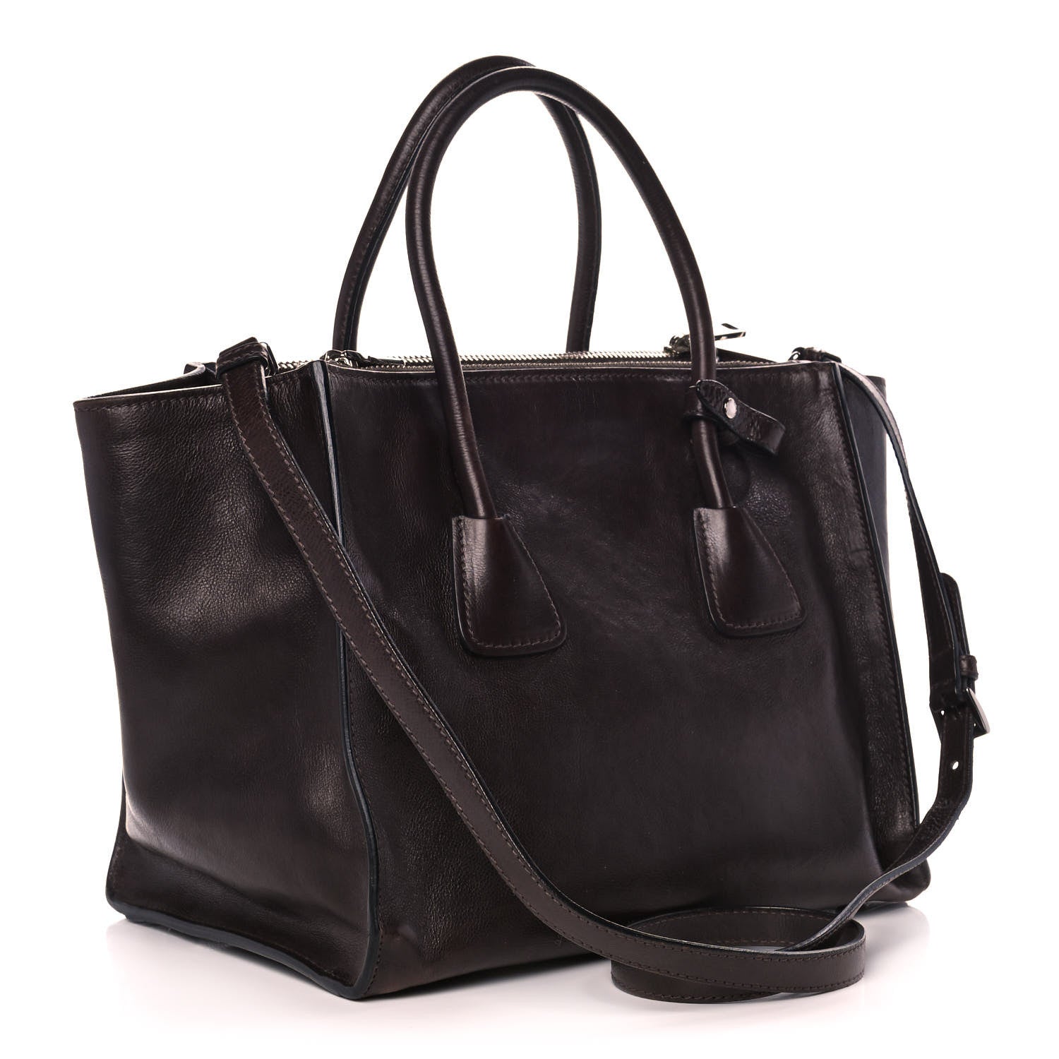 Prada Glace Calf Twin Pocket Tote Moro 4 of 17