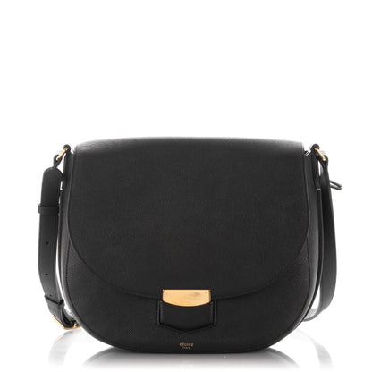 Celine Grained Calfskin Medium Trotteur Black 1 of 6