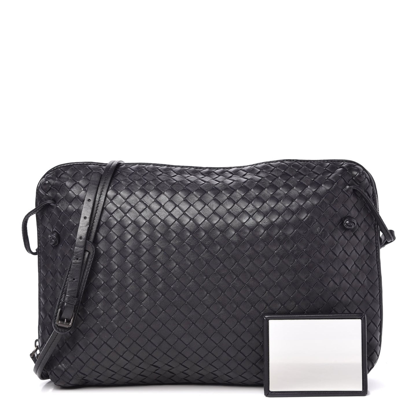 Nappa Intrecciato Nodini Crossbody Messenger Tourmaline
