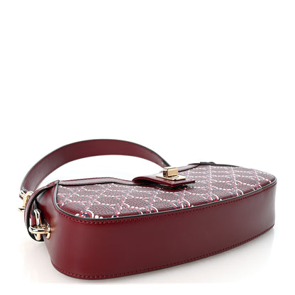 Gucci GG Shadow Monogram Mini Moon Side Shoulder Bag Rosso Ancora Red 4 of 9