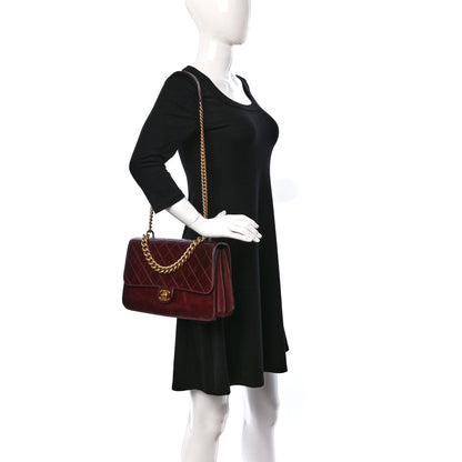 Chanel Iridescent Calfskin Quilted Straight Lined Flap Red 2 of 11