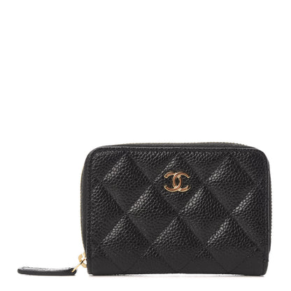 Chanel Caviar Quilted Zip Coin Purse Black 1 of 8