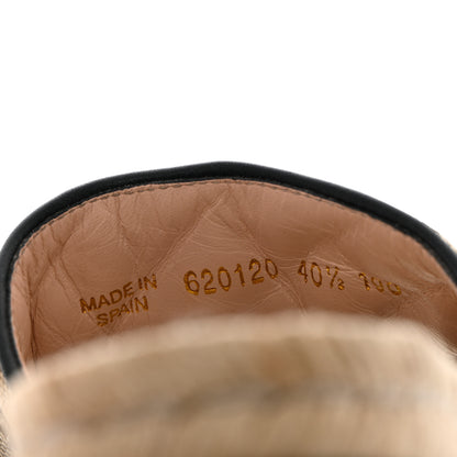Gucci Monogram Matelasse GG Marmont Espadrille 20mm Slide Sandals 40.5 Beige Ebony Black 6 of 10
