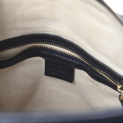 Gucci Monogram Selleria Calfskin Vintage Web Medium Boston Beige Blue 7 of 8