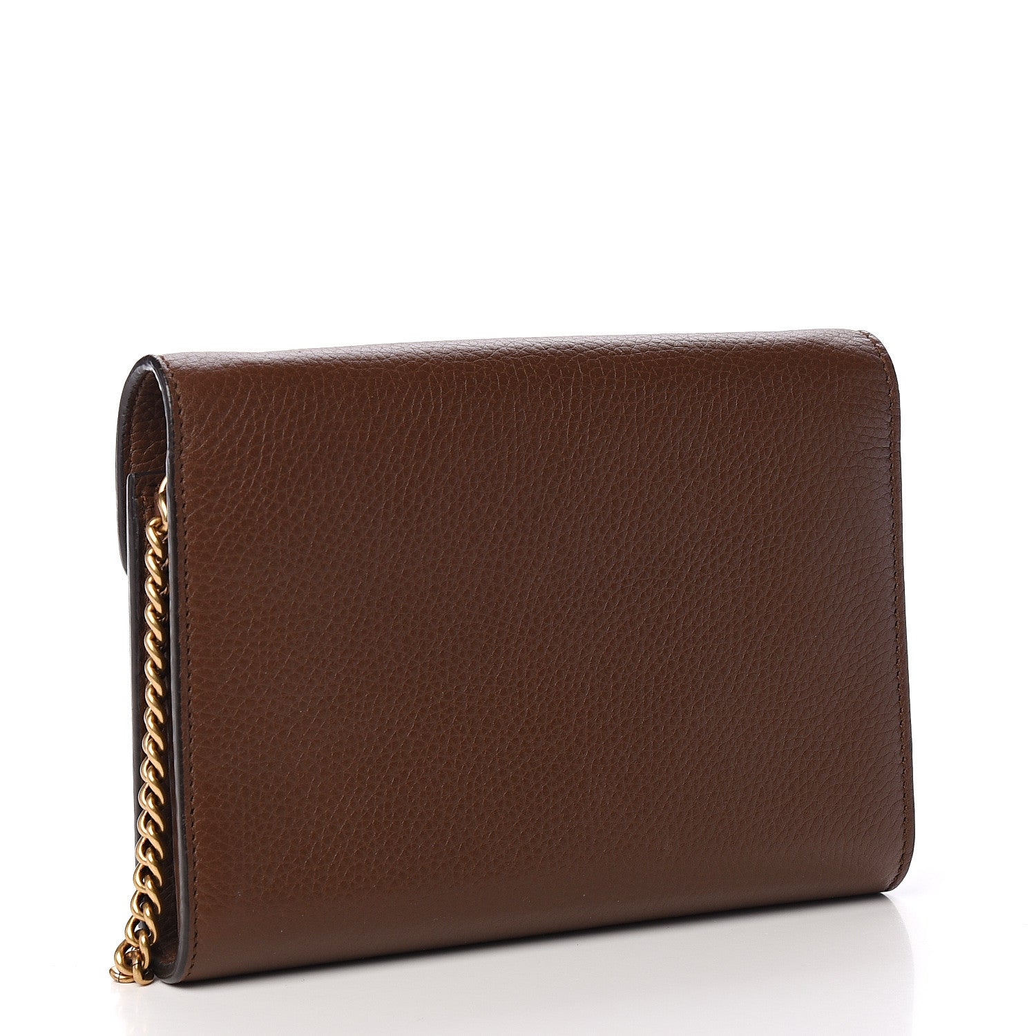 Gucci Cellarius Calfskin GG Marmont Chain Wallet Nut Brown 2 of 9