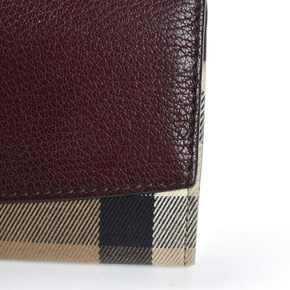 Burberry Calfskin House Check Porter Continental Wallet Mahogany Red 10 of 13