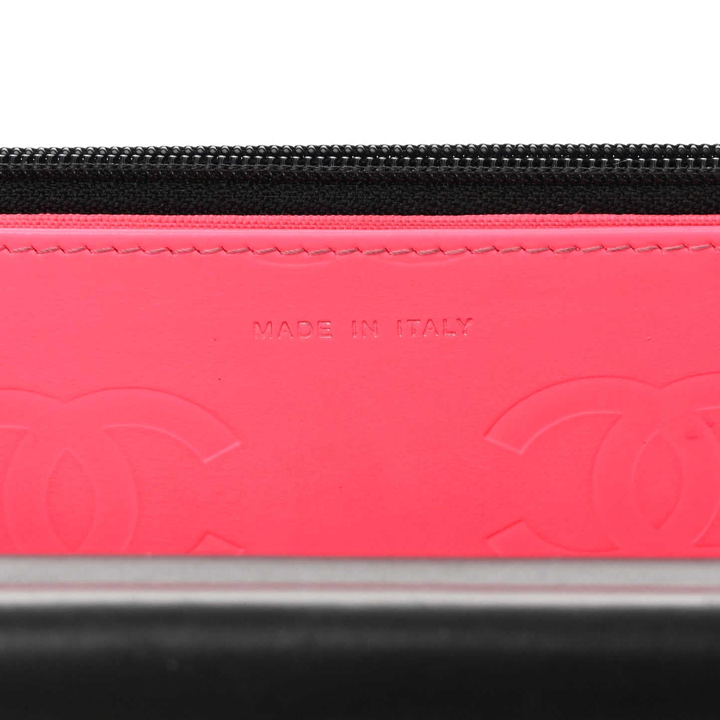 Calfskin Quilted Cambon Wallet On Chain WOC Black