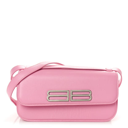 Balenciaga Calfskin Stripe Embossed Small Gossip Bag Candy Pink 1 of 8