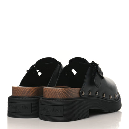 Christian Dior Calfskin Diorquake Buckled Lug Sole 15mm Clogs 38 Black 4 of 8