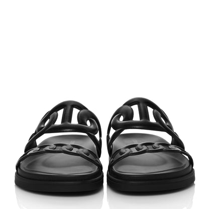 Hermes Nappa Extra Sandals 39 Black 2 of 8