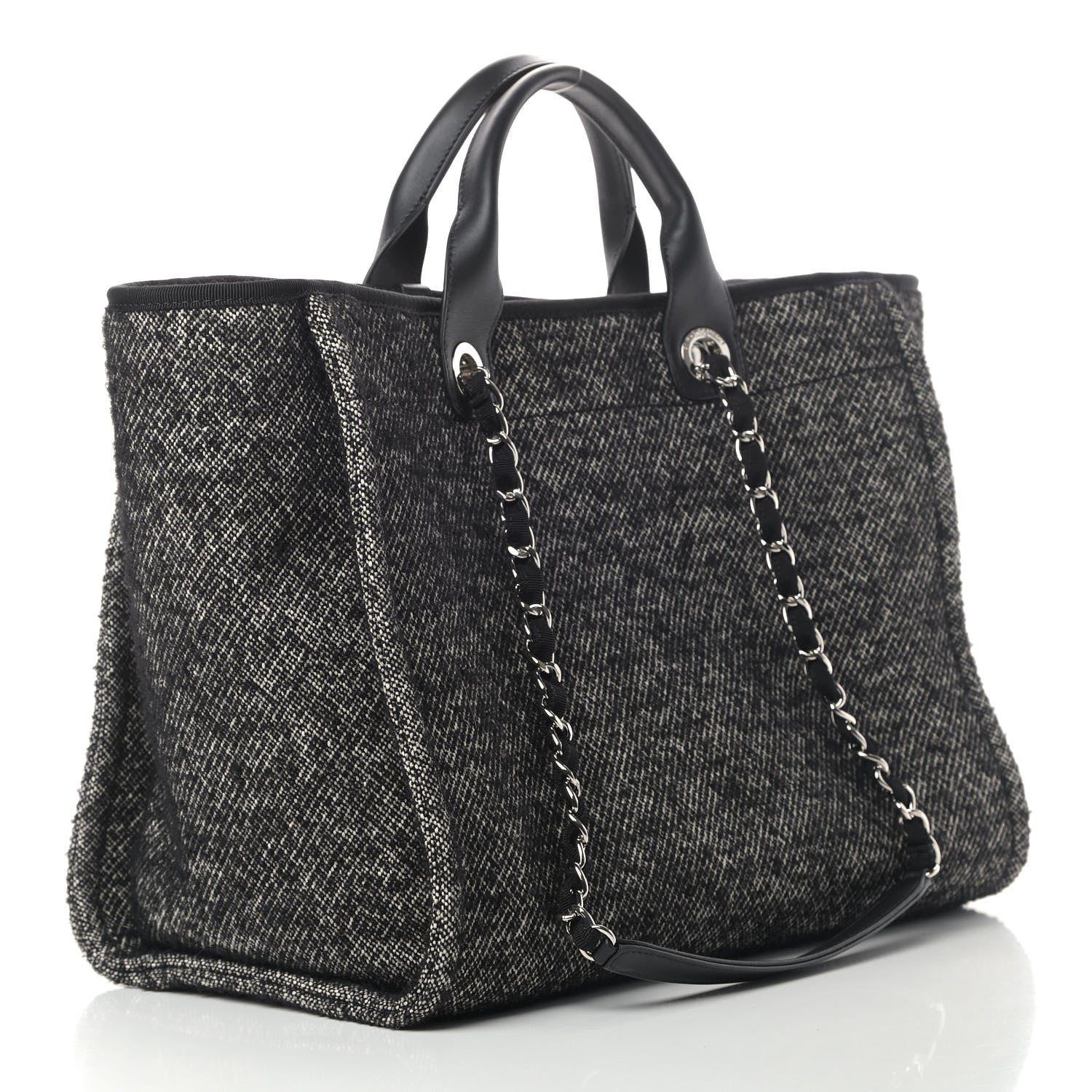 Chanel Mixed Fibers Calfskin Medium Deauville Tote Black 2 of 5