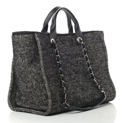 Chanel Mixed Fibers Calfskin Medium Deauville Tote Black 2 of 5