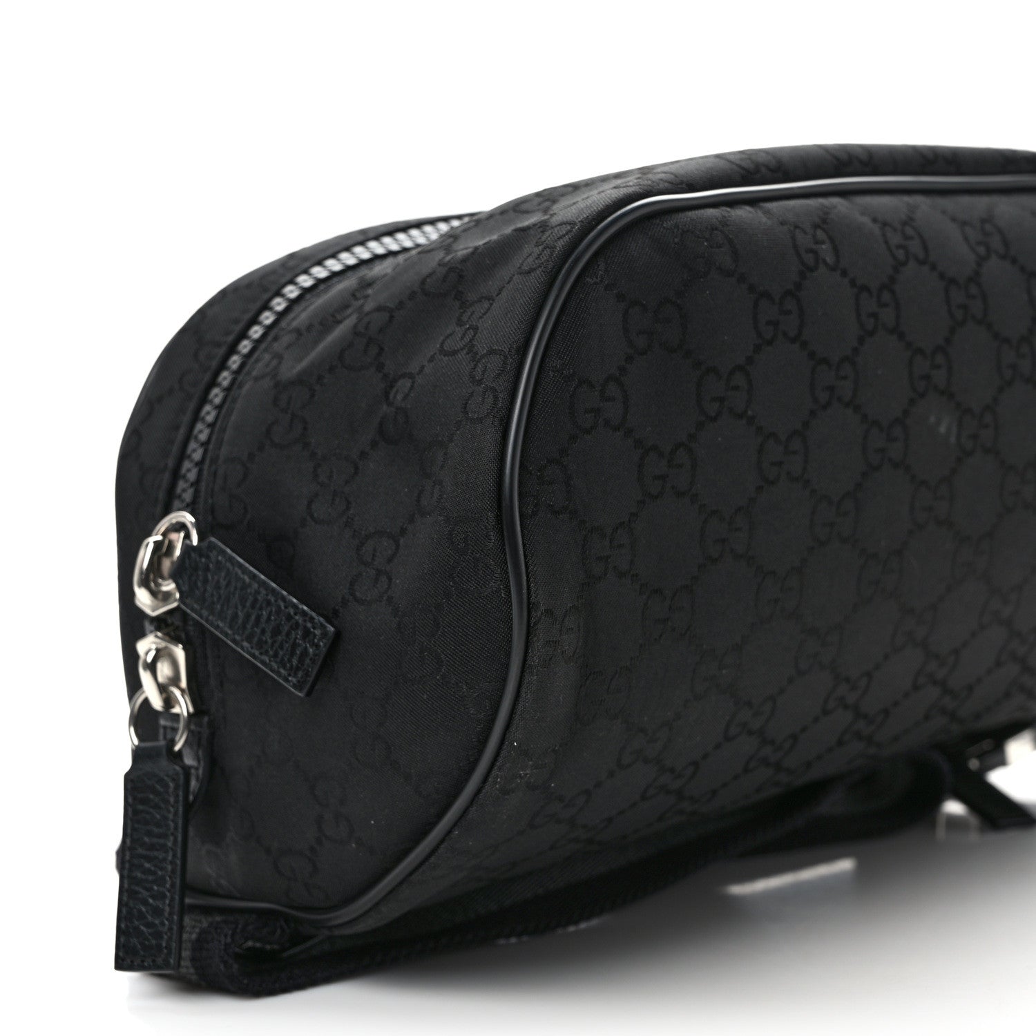 Gucci Nylon Monogram Fanny Pack Belt Bag Black 8 of 9