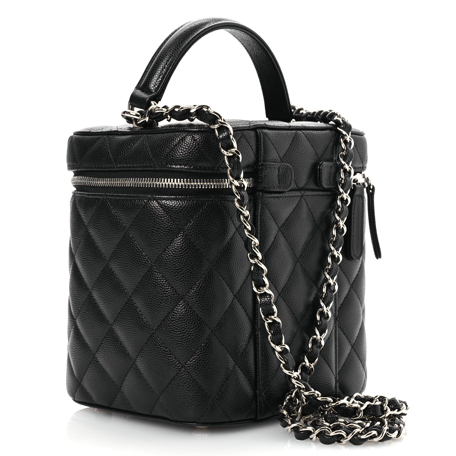Chanel Caviar Quilted Small Top Handle Vanity Case With Chain Black 3 of 10