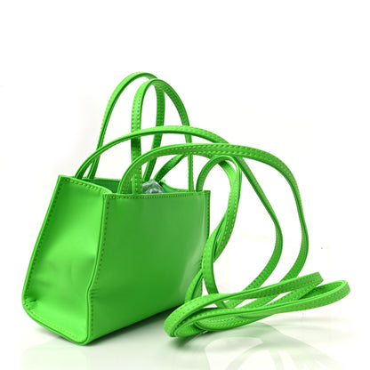 Telfar Vegan Leather Small Shopping Bag Highlighter Green 3 of 7