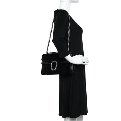 Gucci Velvet GG Monogram Small Dionysus Shoulder Bag Black 2 of 14