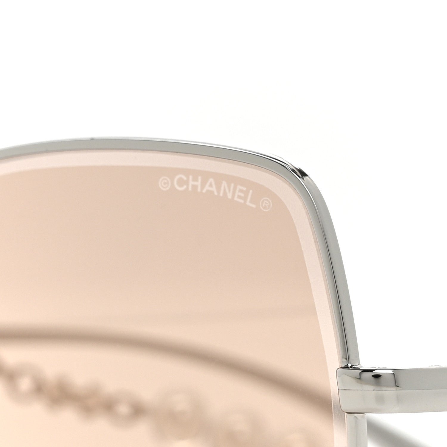 Chanel Butterfly Removable Pearl Chain Sunglasses 4262 Silver Brown 7 of 8