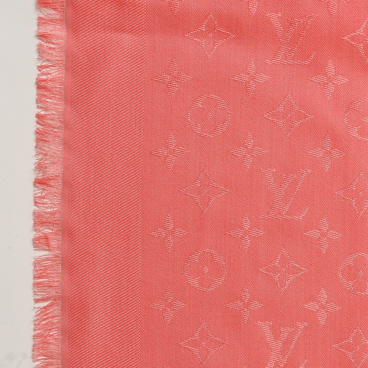 Silk Wool Monogram Shawl Pink