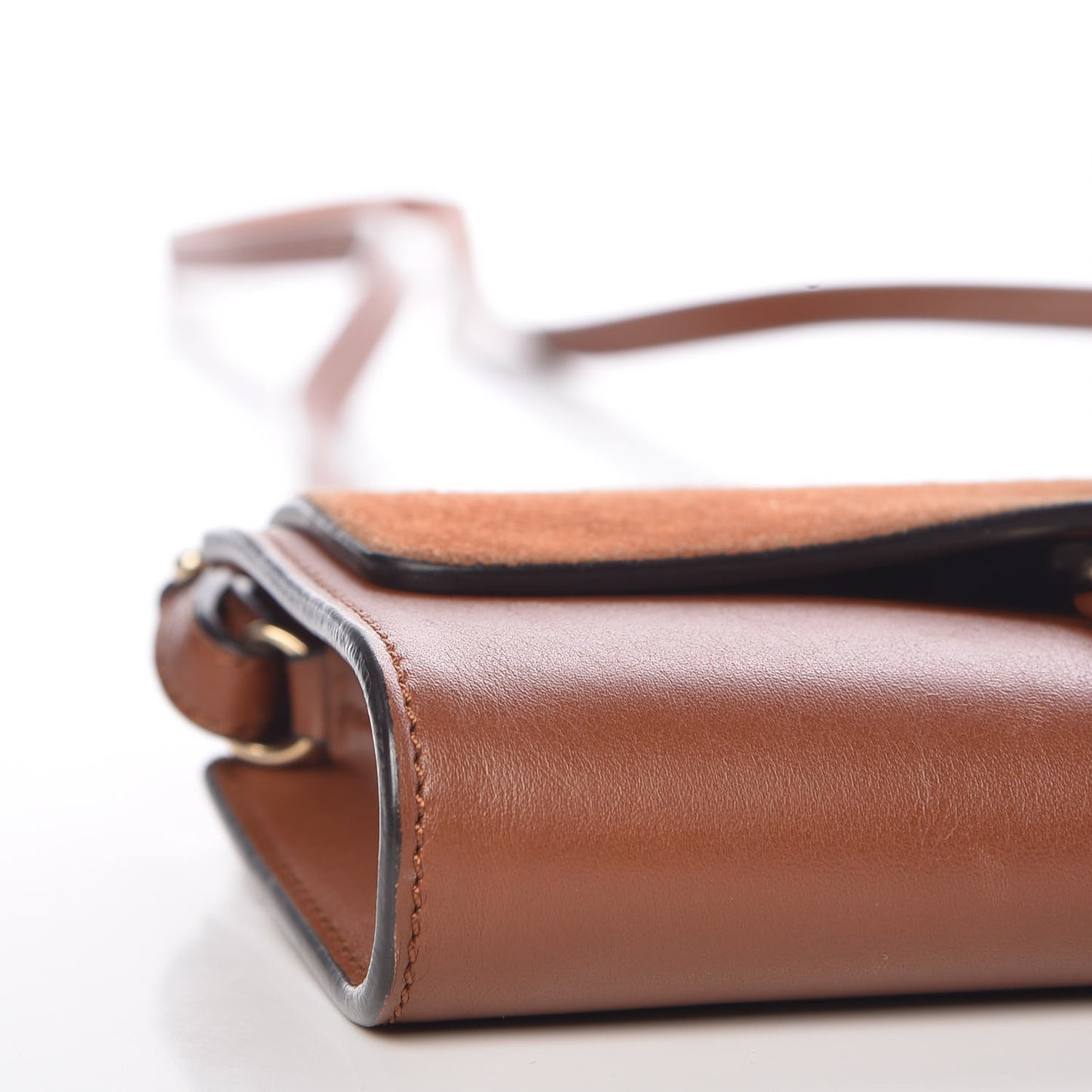 Suede Calfskin Mini Faye Shoulder Bag Tobacco